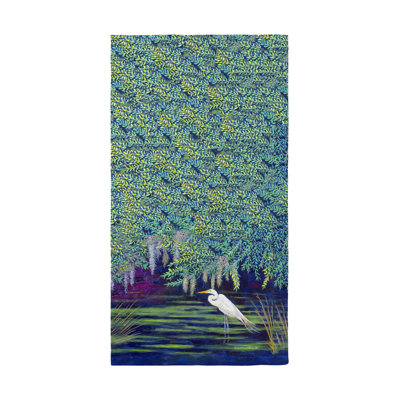 Serviette de plage aigrette lagon Rosenow