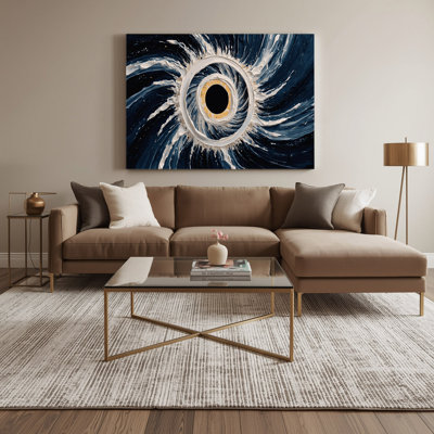Space Solar eclipse corona Gray Canvas Wall Art