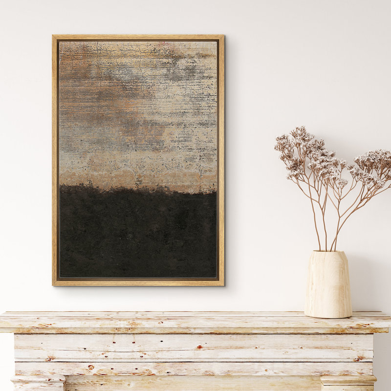 «Grunge Abstract Paint Stroke Effect», blocs de rouille brun foncé, illustration abstraite, photos rustiques, impression sur toile encadrée