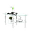 Table basse moderne et transparente avec pieds en acier inoxydable - conception en verre à 3 couches pour le salon