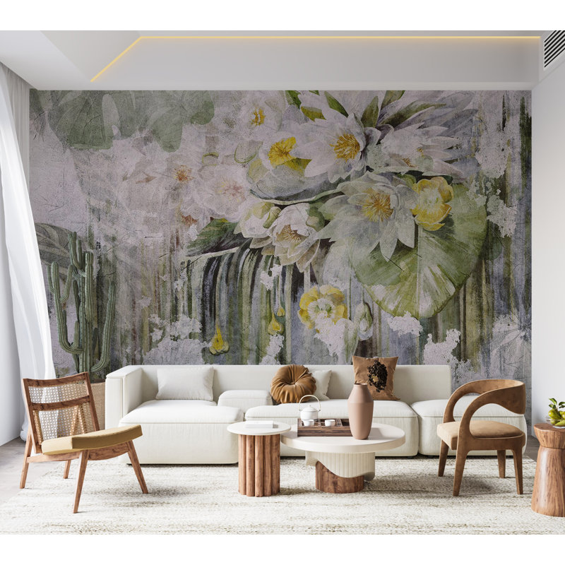 Adhésif mural floral pelez et collez - Moment sauvage, L 57 po x L 41 po
