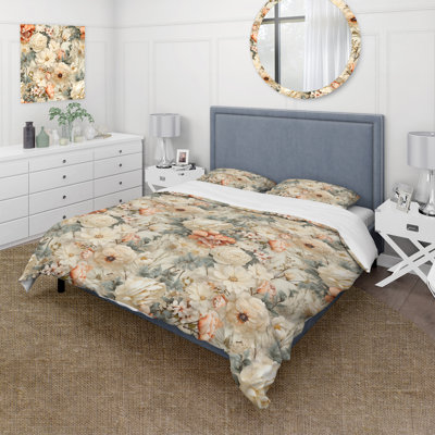 Ensemble de housse de couette Beige Vintage Countryhouse Flower Harmony II