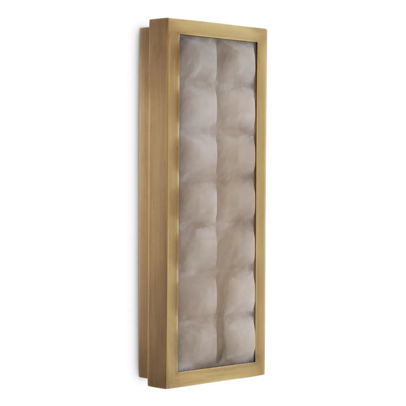 Wall Lamp Cabildo Antique Brass Finish Alabaster