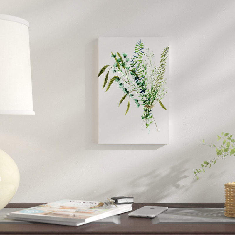 « green bouquet i », reproduction d’impression sur toile tendue, H 26 po x l 18 po x P 1,5 po, Toile tendue, Pas de tapis