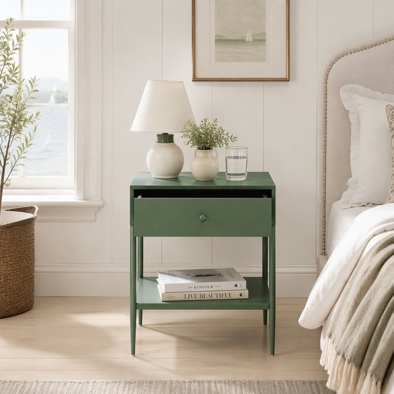 Table de chevet 1 tiroir Vintage Green