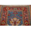 Tapis de couloir bleu en laine noué à la main à motif géométrique 2 pi 5 po x 7 pi 7 po