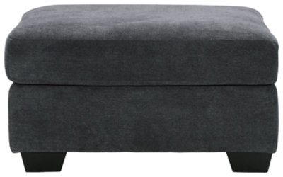Gunmetal Gray Oversized Upholstered Accent Ottoman