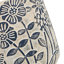 S / 2 pots à sable et ciment gris avec motif floral bleu