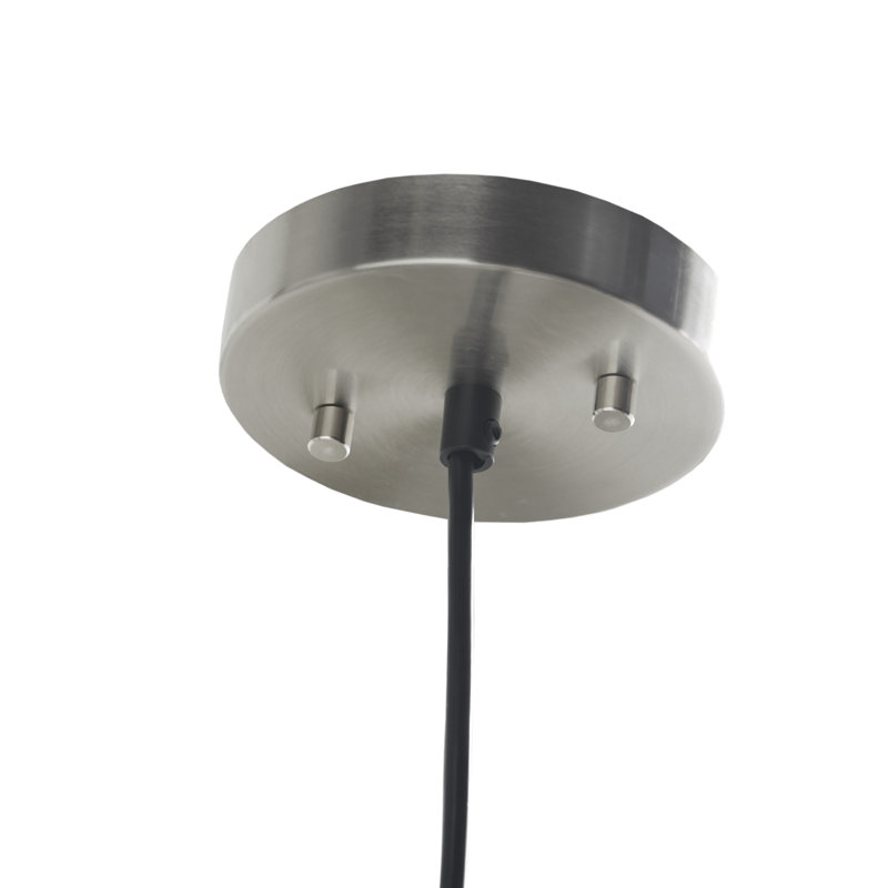 Clear Glass Bell-Shaped Pendant Light with Black Cord