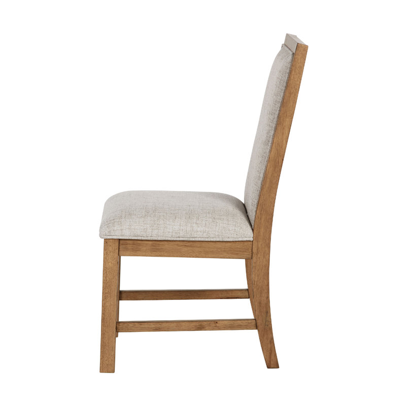 Ensemble de 2 chaises d'appoint rembourrées avec coussins en mousse moelleux en brun naturel et avoine