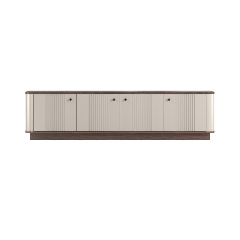 Vesper Unfinished TV Stand for TVs up to 55", Brown/Beige/Black