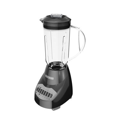 BLACK+DECKER 10-Speed Countertop Blender with 6-Cup Plastic Jar, Pulse Function, Stainless Steel Ice-Crushing Blades, Dishwasher-Safe Parts, Black
