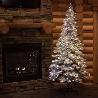 Flocked Spruce Alpine Artificial Christmas Tree