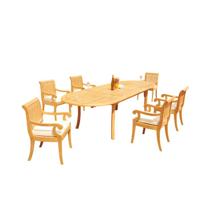 Ensemble repas 7 pièces teck Massenburg