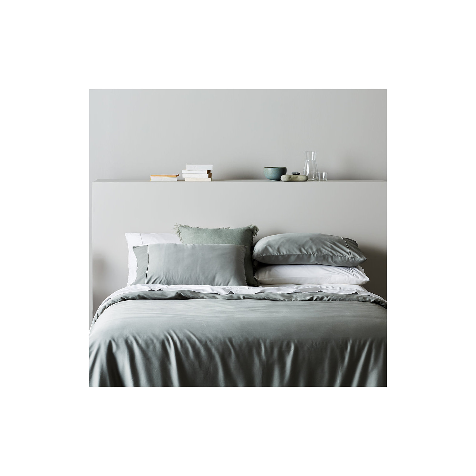 Signature Sateen Pillowcase, King Pillowcase + Pillowcases 2 King, Sage
