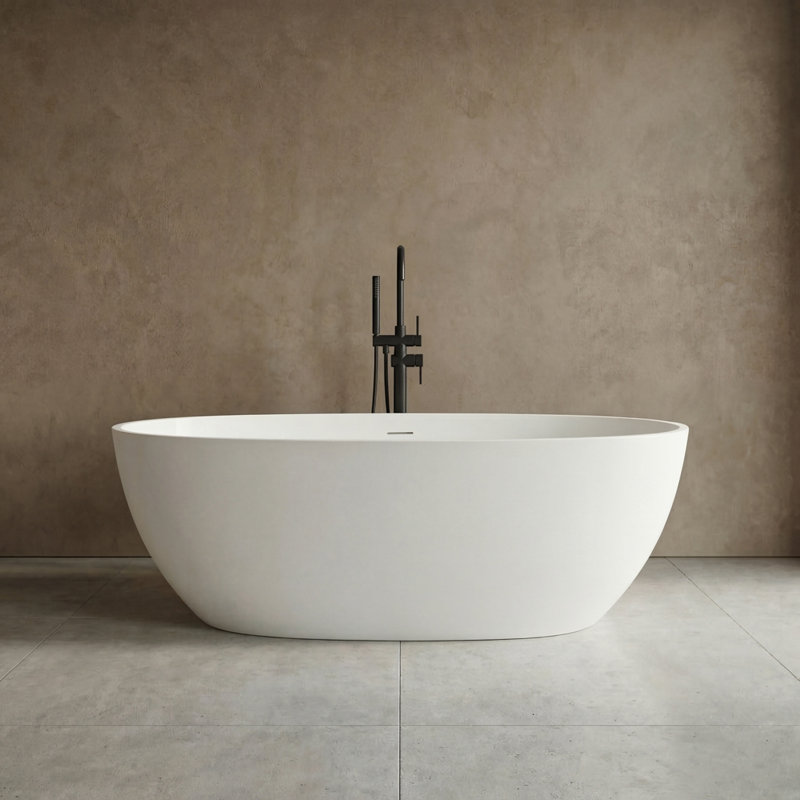 Baignoire de trempage autoportante à surface solide 67 po. X 30,71 po.