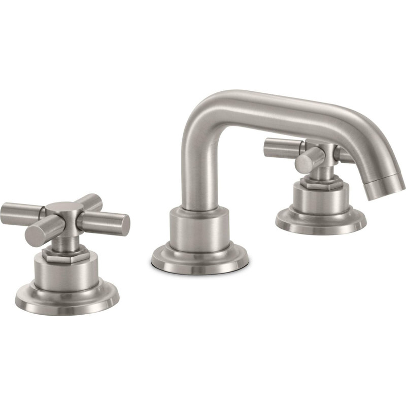 Descanso 8" Widespread Lavatory Faucet with Cross Handle and Completely Finished ZeroDrain, Polished Chrome
