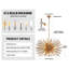 Luminaire suspendu 29 po Spoutnik doré de style Mid-Century Starburst pour salon et salle à manger