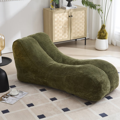 Fauteuil à billes confortable vert olive, canapé en mousse pour jouer et lire