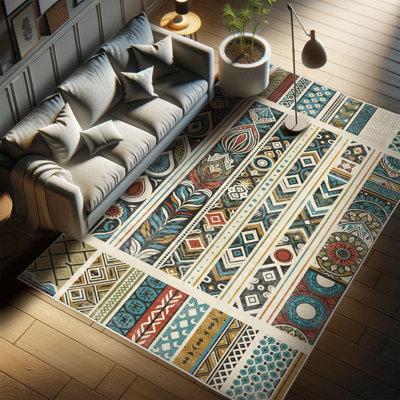Machine Printed 177cm X 122cm Area Rug