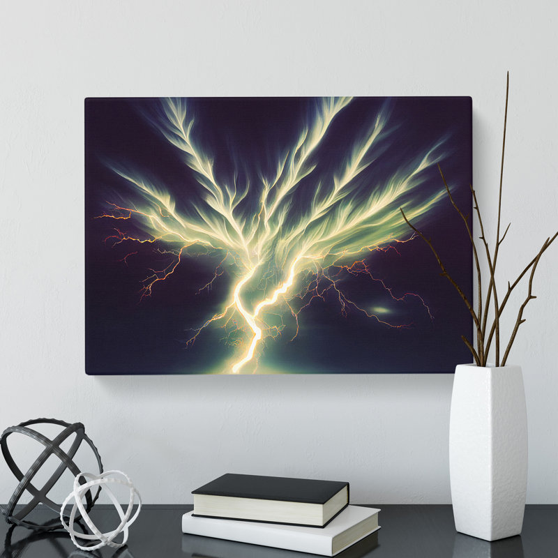 Fine Lightning Bolt - Wrapped Canvas, 40cm H x 60cm W x 3cm D