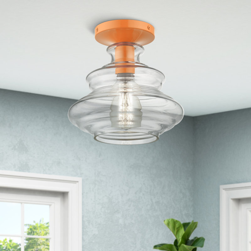 Plafonnier encastré en verre Vilas, Orange brillant