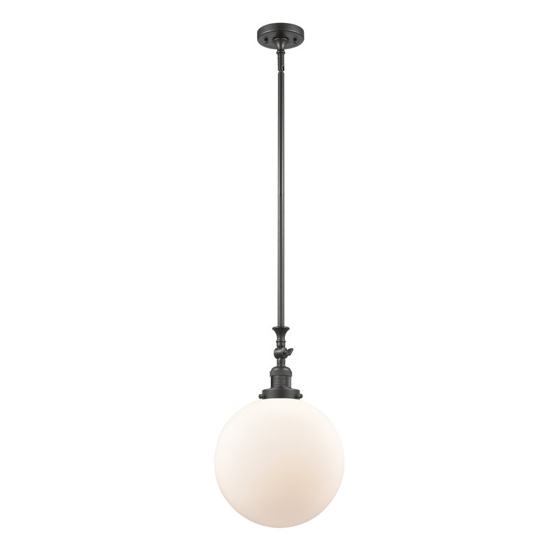 Clermont 1 - Light Single Pendant, Matte White, No Bulb Included, Oil Rubbed Bronze