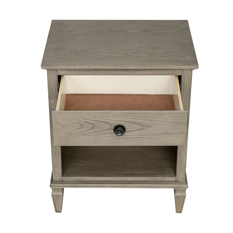Victoria 1 Drawer Nightstand, Reclaimed Gray