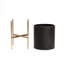 Ensemble de 2 pots à fleurs en métal estampés noirs avec supports dorés