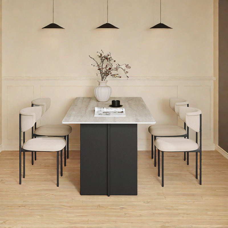 Table et chaises de style moderne, H 29,5 po x L 86,6 po x l 35,4 po