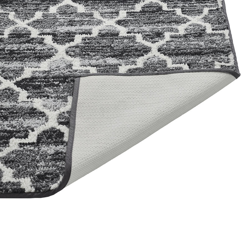 Nolynn Non-Slip Bath Rug, Gray, 2 PCs Set (17" x 24" | 21" x 34")