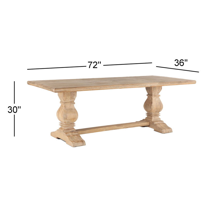 Solid Wood Dining Table, 36" W x 72" L