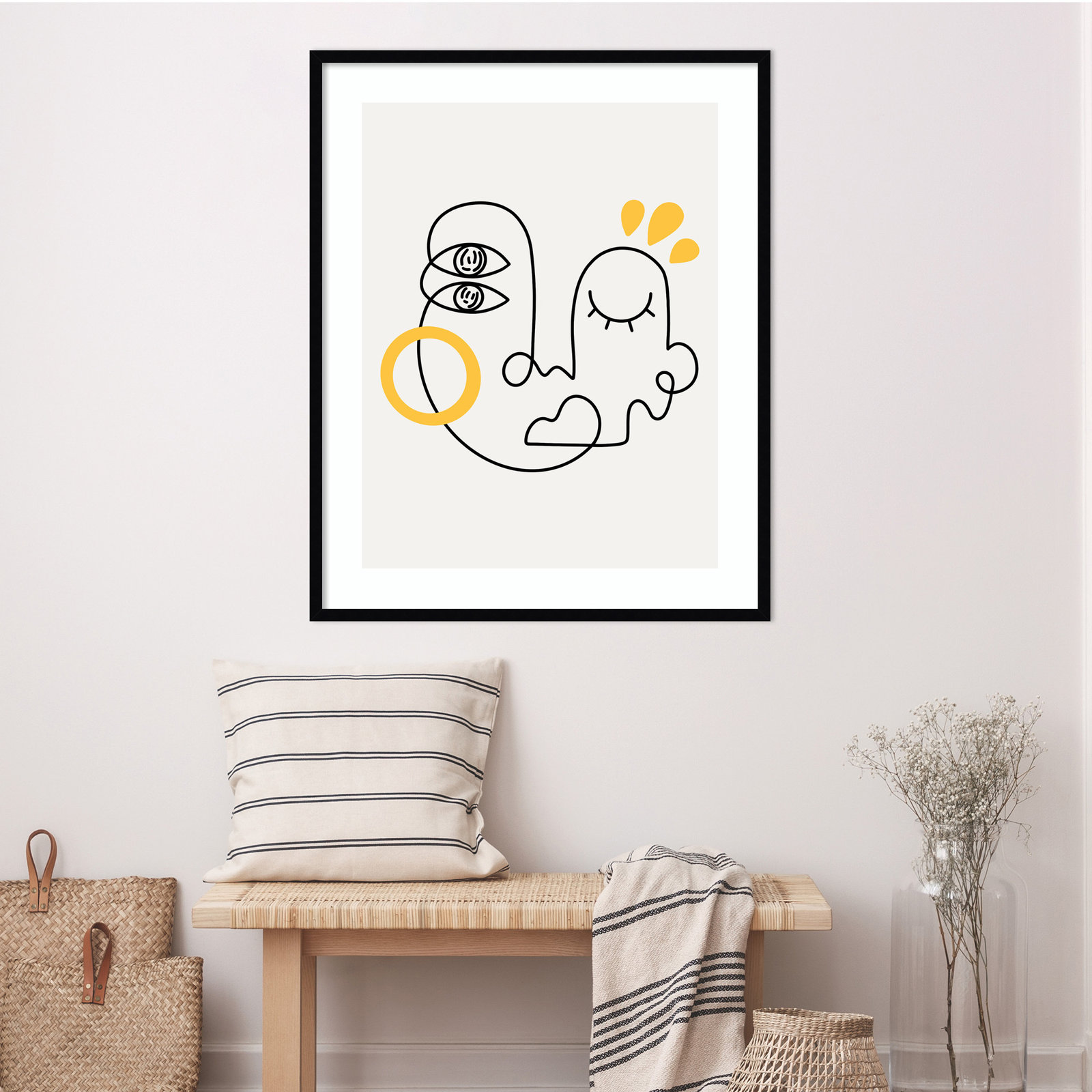 Still Here by Shatha Al Dafai, 33.38" H x 27.38" W x 0.875" D, Noir Black Framed