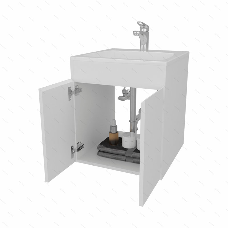 Meuble-lavabo avec deux portes Shoshoni, Blanc