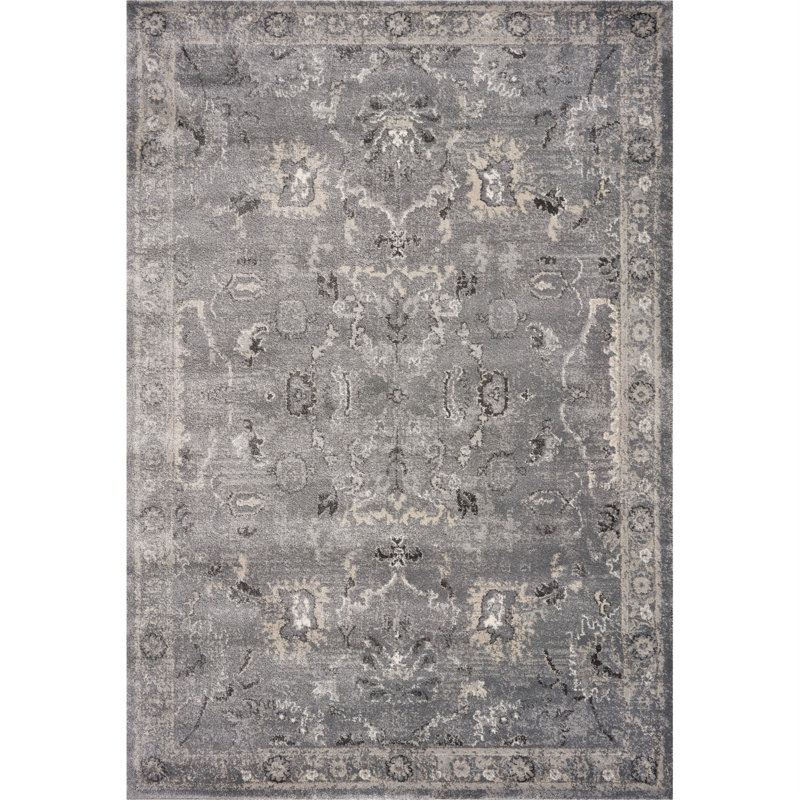 Burcham Geometric Indoor Rug, Rectangle 7'10" x 9'10", Grey