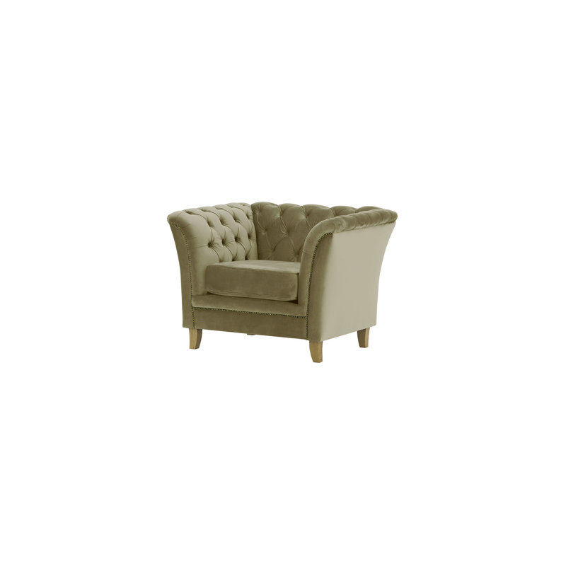 Milana Velvet Armchair, Beige, Like Oak