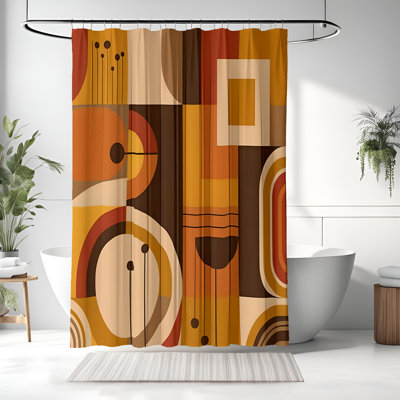 Rideau de douche avec tapis de bain