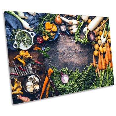 Fresh Herbs Cooking Ingredients - Wrapped Canvas Print