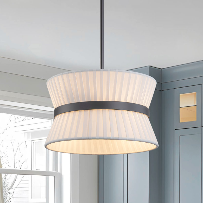 Lustre tambour 2 lumières Mordern , Noir mat