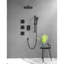 Système de douche avec pomme de douche, douche à main, barre coulissante, jets de corps, bras de douche, tuyau, garniture de valve et poignées à levier-114230447
