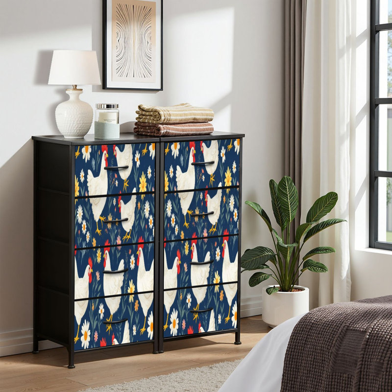 Commode pour commode de chambre à coucher pour garde-robe de coq de ferme aquarelle