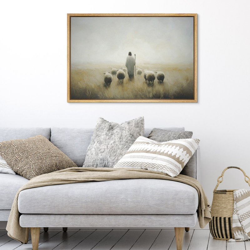 Reproduction d'art sur toile, berger, Naturel, H 24 po x l 36 po, Impression encadrée sans passe-partout