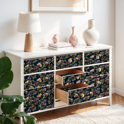 Papier peint auto-adhésif à motif de branches florales en laiton vieilli auto-adhésif et amovible 17,7 po x 118 po (45 x 300 cm)