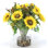 Sunflowers And Berries In Clear Glass Cylinder