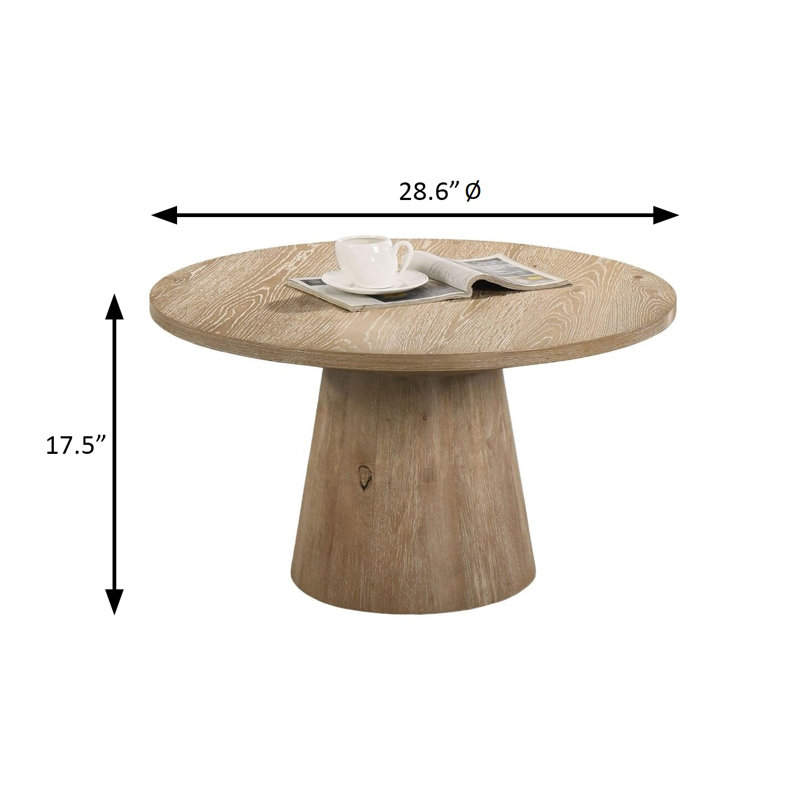 Table basse contemporaine 28,6 po, chêne, Naturel