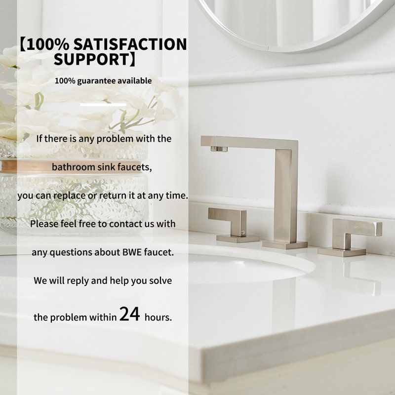 Widespread Double Handle Bathroom Faucet, Brushed Nickel