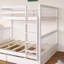 Lit superposé double avec structure en bois avec échelles et deux tiroirs de rangement-1841498836
