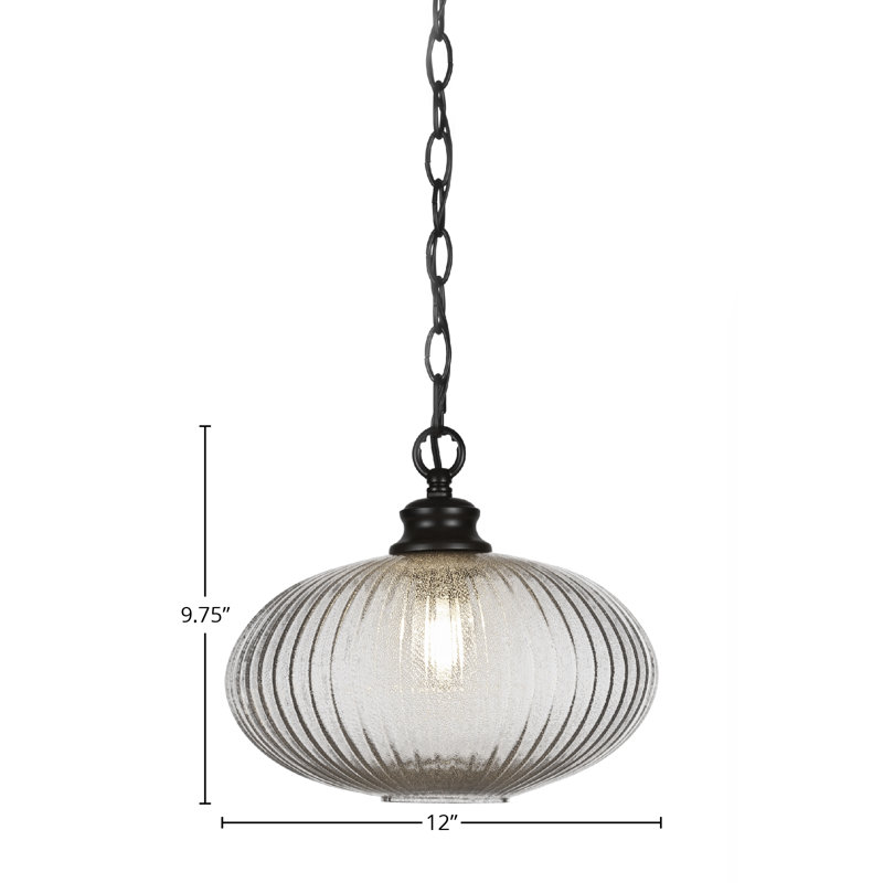 Luminaire suspendu à chaîne Carina, H 9,75 po x l 12 po x P 12 po, Noir mat