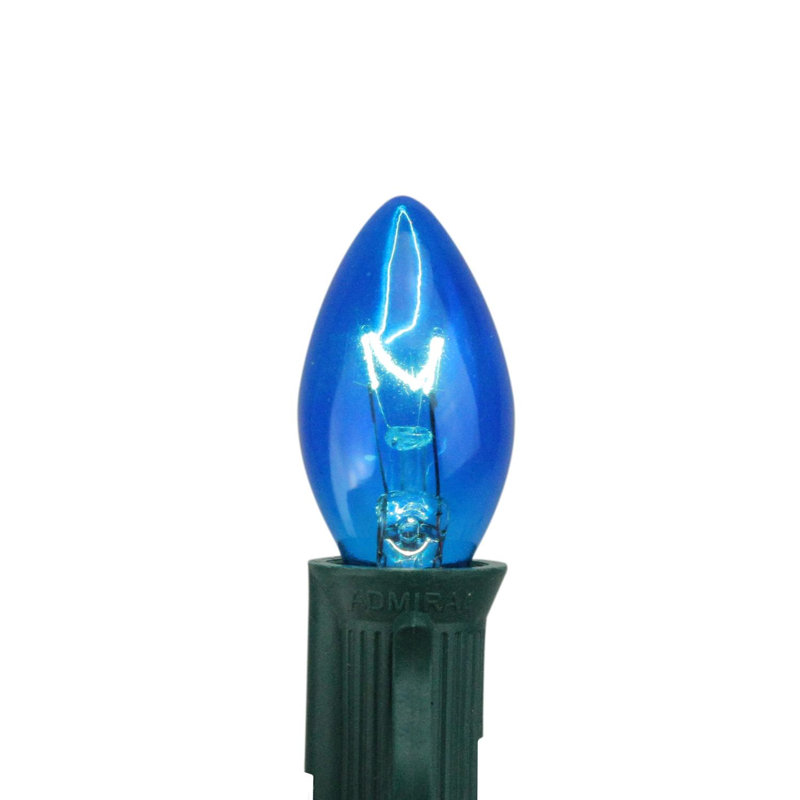Ampoules de remplacement transparentes pour Noël C7, Bleu