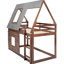 Lit simple superposé avec 2 fenêtres - Chêne et gris fumé, toit, fabrication en bois pour la chambre à coucher